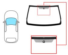 PARE-BRISE TOYOTA IQ 2009-2015 AVANT / VERT / ACOUSTIQUE / AVEC BASE MIROIR / JOINTS PRÉMONTÉS