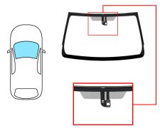 PARE-BRISE TOYOTA IQ 2009-2015 AVANT / VERT / ACOUSTIQUE / AVEC BASE MIROIR / AVEC CAPTEUR / JOINTS PRÉMONTÉS