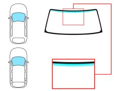 PARE-BRISE TOYOTA LAND CRUISER 1995-2003 FJ90 3/5 PORTES / AVANT / VERT BANDE VERTE 