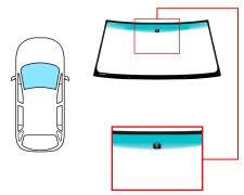 PARE-BRISE TOYOTA LAND CRUISER 1998-2003 FJ100 5 PORTES / AVANT / VERT BANDE VERTE / AVEC BASE MIROIR MODIFIÉE / JOINTS PRÉMONTÉS