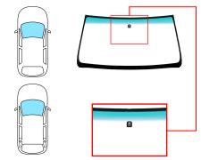 PARE-BRISE TOYOTA LAND CRUISER PRADO FJ120 2003-2009 3/5 PORTES / AVANT / VERT BANDE VERTE / AVEC BASE MIROIR / SANS FENÊTRE VIN