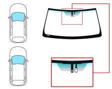 PARE-BRISE TOYOTA LAND CRUISER PRADO FJ150 2009-2015 3/5 PORTES / AVANT / VERT BANDE VERTE / ACOUSTIQUE / AVEC BASE MIROIR / AVEC CAPTEUR / JOINTS PRÉMONTÉS