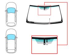 PARE-BRISE TOYOTA LAND CRUISER PRADO FJ150 2009-2015 3/5 PORTES / AVANT / VERT BANDE VERTE / VERRE CHAUFFANT / AVEC BASE MIROIR / AVEC CAPTEUR / JOINTS PRÉMONTÉS