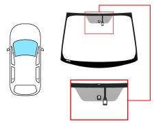 PARE-BRISE TOYOTA PRIUS 2009-2012 AVANT / VERT / ACOUSTIQUE / AVEC BASE MIROIR A 12,5CM DU BORD / AFFICHAGE TÊTE HAUTE