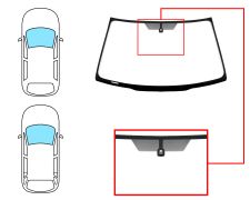 PARE-BRISE TOYOTA RAV4 2000-2003 3/5 PORTES / AVANT / VERT / AVEC BASE MIROIR / AVEC SERIGRAPHIE