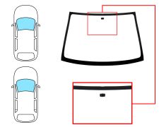 PARE-BRISE TOYOTA YARIS 1998-2003 3/5 PORTES / AVANT / VERT / AVEC BASE MIROIR MODIFIÉE