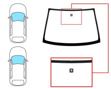 PARE-BRISE TOYOTA YARIS 1998-2003 3/5 PORTES / AVANT / VERT / AVEC BASE MIROIR MODIFIÉE
