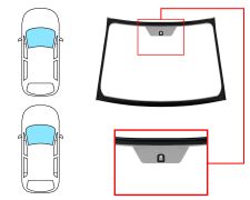 PARE-BRISE TOYOTA YARIS 2006-2009 3/5 PORTES / AVANT / VERT / AVEC BASE MIROIR A 9CM / JOINTS PRÉMONTÉS
