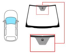 PARE-BRISE TOYOTA YARIS 2011-2014 3/5 PORTES / AVANT / VERT / ACOUSTIQUE / AVEC BASE MIROIR