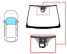 PARE-BRISE TOYOTA YARIS 2017-2020 3/5 PORTES / AVANT / VERT / ACOUSTIQUE / AVEC BASE MIROIR / AVEC CAPTEUR / AVEC SUPPORT CAMÉRA ASSISTANCE AU MAINTIEN DE LA VOIE