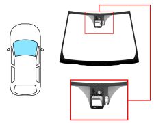 PARE-BRISE TOYOTA YARIS 2017-2020 3/5 PORTES / AVANT / VERT / ACOUSTIQUE / AVEC BASE MIROIR / AVEC CAPTEUR / AVEC SUPPORT CAMÉRA ASSISTANCE AU MAINTIEN DE LA VOIE MODIFIÉE