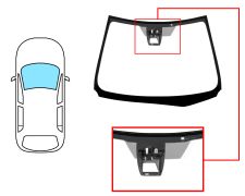 PARE-BRISE TOYOTA AURIS 2013-2015 5 PORTES / BREAK / AVANT / VERT / ACOUSTIQUE / AVEC BASE MIROIR / AVEC SUPPORT CAMÉRA / ANTENNE / JOINTS PRÉMONTÉS