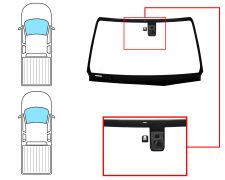 PARE-BRISE TOYOTA HILUX 2016-2021 2/4 PORTES / AVANT / VERT / AVEC BASE MIROIR / AVEC SUPPORT CAMÉRA ASSISTANCE AU MAINTIEN DE LA VOIE