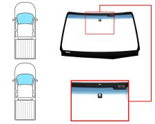 PARE-BRISE TOYOTA HILUX 2016-2021 2/4 PORTES / AVANT / VERT BANDE BLEUE / AVEC BASE MIROIR / ANTENNE