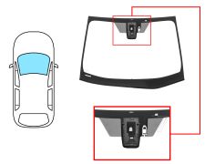 PARE-BRISE TOYOTA PRIUS 2016-2019 AVANT / VERT / ACOUSTIQUE / AVEC BASE MIROIR / AVEC CAPTEUR / ANTENNE / AVEC SUPPORT CAMÉRA ASSISTANCE AU MAINTIEN DE LA VOIE / JOINTS PRÉMONTÉS