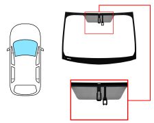 PARE-BRISE TOYOTA PRIUS+ 2012-2015 AVANT / VERT / ACOUSTIQUE / AVEC BASE MIROIR MODIFIÉE / AVEC CAPTEUR / AFFICHAGE TÊTE HAUTE