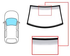 PARE-BRISE VOLKSWAGEN NEW BEETLE 1998-2005 2 PORTES / AVANT / VERT BANDE GRISE / JOINTS PRÉMONTÉS