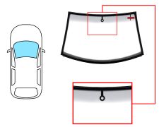 PARE-BRISE VOLKSWAGEN NEW BEETLE 1998-2005 CABRIOLET / AVANT / VERT BANDE GRISE / ANTENNE / AVEC CAPTEUR / JOINTS PRÉMONTÉS