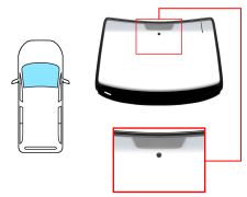 PARE-BRISE VOLKSWAGEN CADDY 2004-2010 AVANT / VERT BANDE GRISE / AVEC BASE MIROIR / ANTENNE RADIO / JOINTS PRÉMONTÉS 