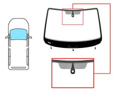 PARE-BRISE VOLKSWAGEN CADDY 2004-2010 AVANT / VERT / CHAUFFANT / AVEC CAPTEUR ROND / JOINTS PRÉMONTÉS 
