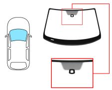 PARE-BRISE VOLKSWAGEN EOS 2006-2010 COUPÉ / CABRIOLET / AVANT / VERT / AVEC BASE MIROIR / AVEC CAPTEUR / JOINTS PRÉMONTÉS