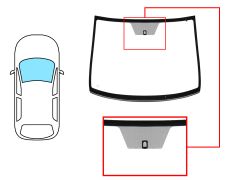 PARE-BRISE VOLKSWAGEN FOX 2004-2011 AVANT / VERT / AVEC BASE MIROIR / ANTENNE / JOINTS PRÉMONTÉS