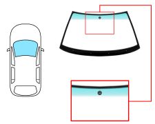 PARE-BRISE VOLKSWAGEN VENTO 1991-1998 AVANT / VERT BANDE VERTE / AVEC BASE MIROIR / JOINTS PRÉMONTÉS