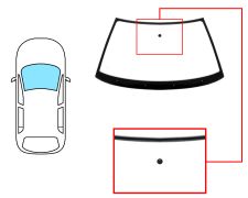PARE-BRISE VOLKSWAGEN VENTO 1991-1998 AVANT / VERT / AVEC BASE MIROIR MODIFIÉE / JOINTS PRÉMONTÉS