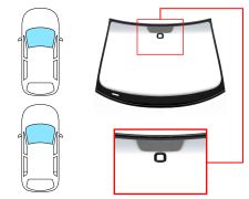 PARE-BRISE VOLKSWAGEN GOLF V 2004-2008 3/5 PORTES / AVANT / VERT BANDE GRISE / AVEC BASE MIROIR / AVEC CAPTEUR CARRÉ / JOINTS PRÉMONTÉS