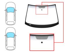 PARE-BRISE VOLKSWAGEN GOLF VI 2008-2012 3/5 PORTES / AVANT / VERT BANDE GRISE / AVEC BASE MIROIR / JOINTS PRÉMONTÉS