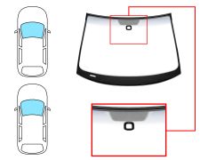 PARE-BRISE VOLKSWAGEN GOLF VI 2008-2012 3/5 PORTES / AVANT / VERT BANDE GRISE / AVEC BASE MIROIR / AVEC CAPTEUR / JOINTS PRÉMONTÉS