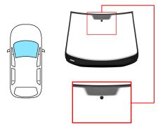 PARE-BRISE VOLKSWAGEN GOLF PLUS 2005-2009 AVANT / VERT / AVEC BASE MIROIR A 13CM DU BORD / JOINTS PRÉMONTÉS