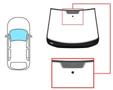 PARE-BRISE VOLKSWAGEN GOLF PLUS 2005-2009 AVANT / VERT / AVEC BASE MIROIR A 18CM DU BORD / JOINTS PRÉMONTÉS