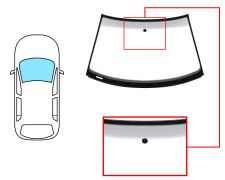PARE-BRISE SKODA SUPERB 2001-2008 AVANT / VERT BANDE GRISE / AVEC BASE MIROIR / JOINTS PRÉMONTÉS 