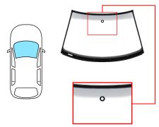 PARE-BRISE SKODA SUPERB 2001-2008 AVANT / VERT BANDE GRISE / AVEC BASE MIROIR / AVEC CAPTEUR / JOINTS PRÉMONTÉS 