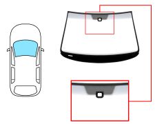 PARE-BRISE VOLKSWAGEN PASSAT 2005-2010 4 PORTES / BREAK / AVANT / VERT BANDE GRISE / AVEC BASE MIROIR / AVEC CAPTEUR A 8,5CM DU BORD / JOINTS PRÉMONTÉS