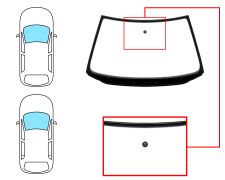 PARE-BRISE VOLKSWAGEN POLO 1999-2001 3/5 PORTES / AVANT / VERT / AVEC BASE MIROIR / JOINTS PRÉMONTÉS