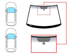 PARE-BRISE VOLKSWAGEN POLO 2005-2009 3/4/5 PORTES / AVANT / VERT BANDE GRISE / AVEC BASE MIROIR / AVEC CAPTEUR / JOINTS PRÉMONTÉS EN BAS