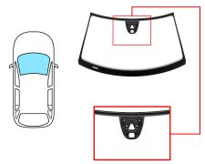 PARE-BRISE VOLKSWAGEN TIGUAN 2007-2011 AVANT / VERT / AVEC CAPTEUR CARRÉ / AVEC SUPPORT CAMÉRA MODIFIÉ / JOINTS PRÉMONTÉS