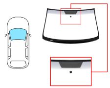 PARE-BRISE VOLKSWAGEN TOUAREG 2002-2007 AVANT / VERT BANDE GRISE / AVEC BASE MIROIR / JOINTS PRÉMONTÉS 