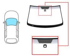 PARE-BRISE VOLKSWAGEN TOUAREG 2002-2007 AVANT / VERT BANDE GRISE / AVEC BASE MIROIR / AVEC CAPTEUR / JOINTS PRÉMONTÉS