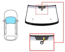 PARE-BRISE VOLKSWAGEN TOUAREG 2002-2007 AVANT / VERT BANDE GRISE / CHAUFFANT / AVEC BASE MIROIR / AVEC CAPTEUR / JOINTS PRÉMONTÉS