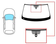 PARE-BRISE VOLKSWAGEN TOUAREG 2010-2014 AVANT / VERT / AVEC BASE MIROIR / AVEC CAPTEUR / JOINTS PRÉMONTÉS