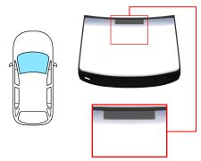 PARE-BRISE VOLKSWAGEN TOURAN 2010-2015 AVANT / VERT BANDE GRISE / JOINTS PRÉMONTÉS 