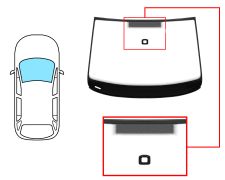 PARE-BRISE VOLKSWAGEN TOURAN 2003-2006 AVANT / VERT / AVEC BASE MIROIR / AVEC CAPTEUR A 24CM DU BORD / JOINTS PRÉMONTÉS
