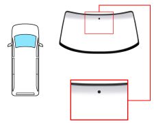 PARE-BRISE VOLKSWAGEN CARAVELLE 1990-1996 AVANT / CLAIR BANDE GRISE / AVEC BASE MIROIR / SERIGRAPHIÉ MODIFIÉ