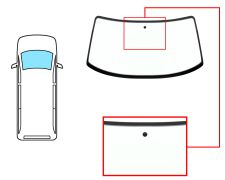 PARE-BRISE VOLKSWAGEN CARAVELLE 1990-1996 AVANT / VERT / AVEC BASE MIROIR / SERIGRAPHIÉ MODIFIÉ