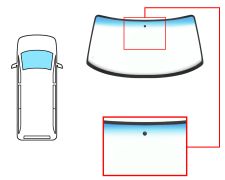 PARE-BRISE VOLKSWAGEN CARAVELLE 1990-1996 AVANT / VERT BANDE BLEUE / AVEC BASE MIROIR / ANTENNE