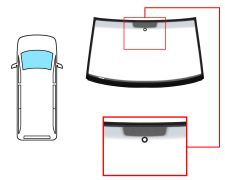 PARE-BRISE VOLKSWAGEN CARAVELLE 2003-2009 AVANT / VERT / AVEC BASE MIROIR / AVEC CAPTEUR ROND 32,40MM / JOINTS PRÉMONTÉS