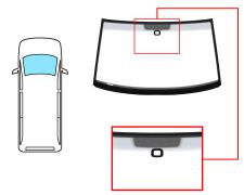 PARE-BRISE VOLKSWAGEN CARAVELLE 2003-2009 AVANT / VERT / ACOUSTIQUE / AVEC BASE MIROIR / AVEC CAPTEUR CARRÉ / JOINTS PRÉMONTÉS